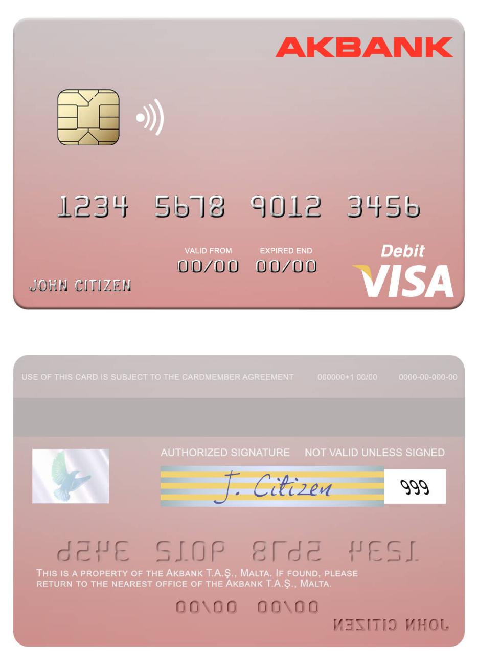 Malta Akbank T.A.S. visa debit card
